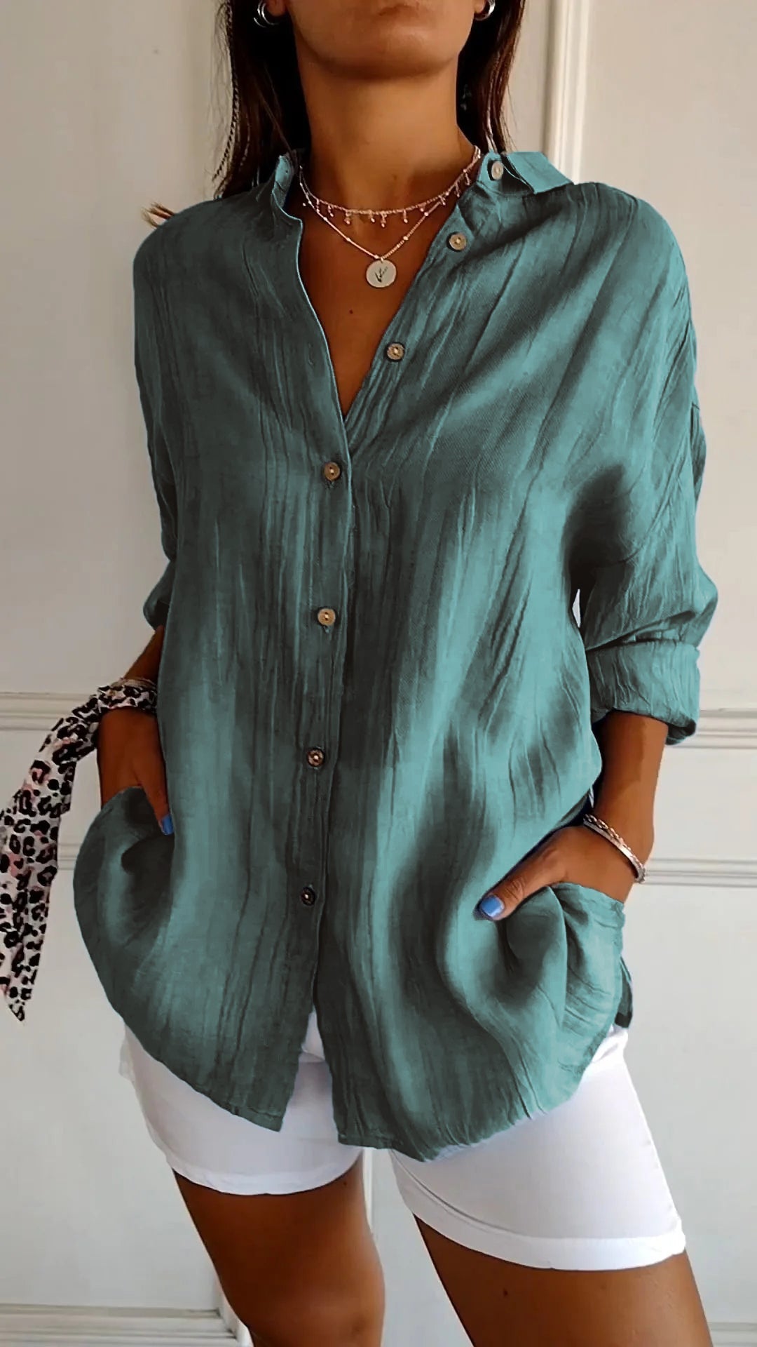Jerusha Pleated Classic Blouse