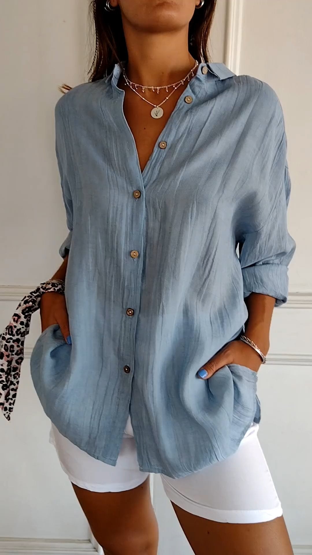 Jerusha Pleated Classic Blouse