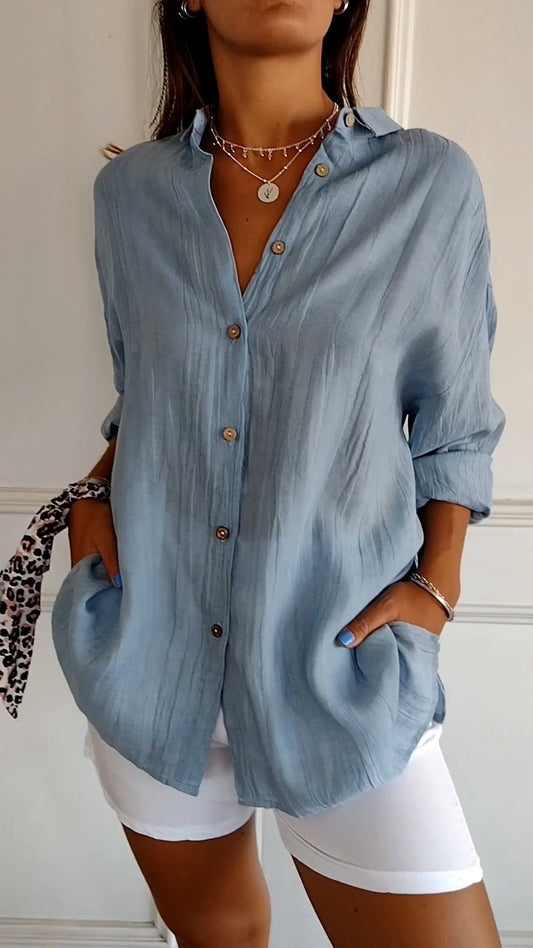 Jerusha Pleated Classic Blouse