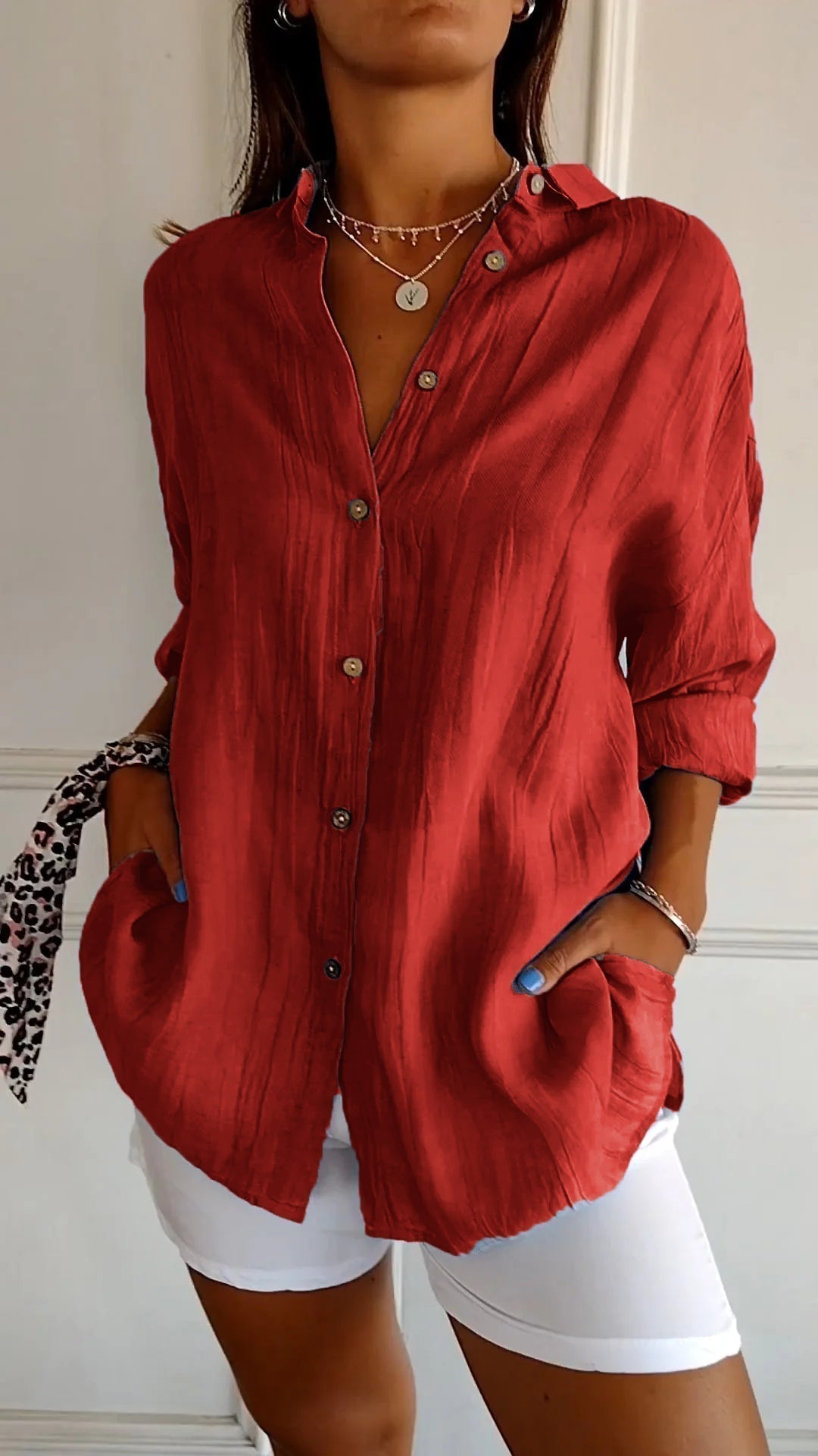 Jerusha Pleated Classic Blouse