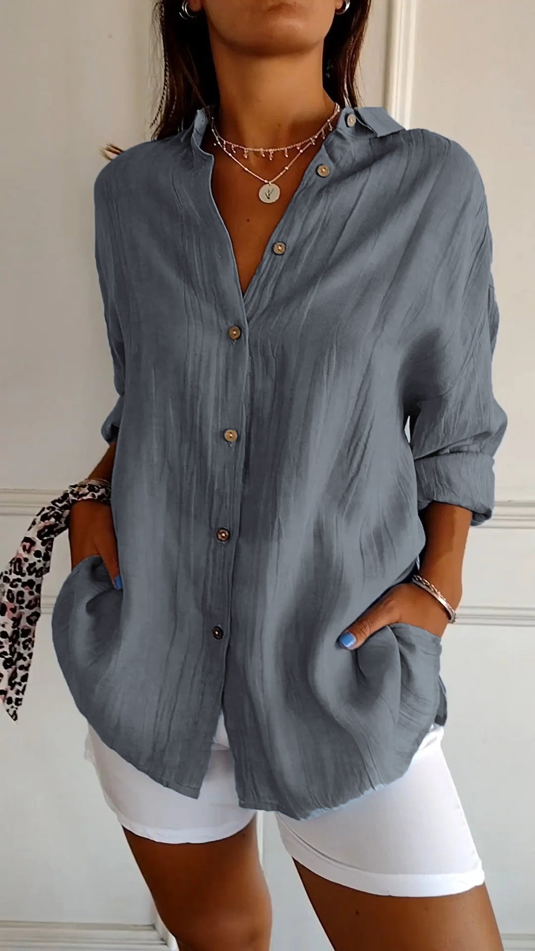 Jerusha Pleated Classic Blouse