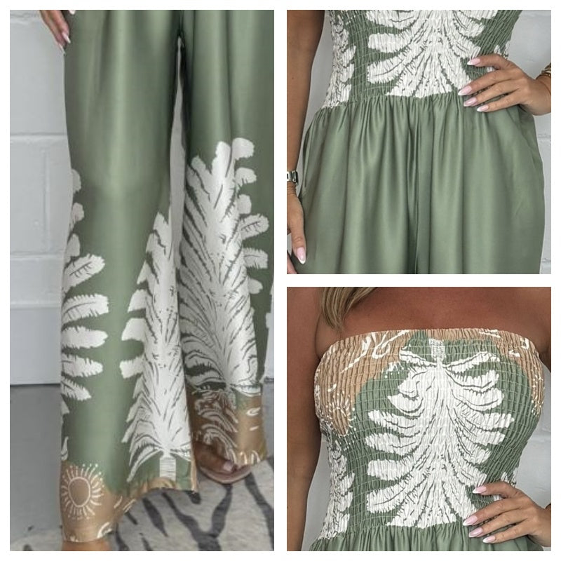 Mila Strapless Summer Print Jumpsuit