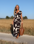 Victoria Elegant V-Neck Printed Dress