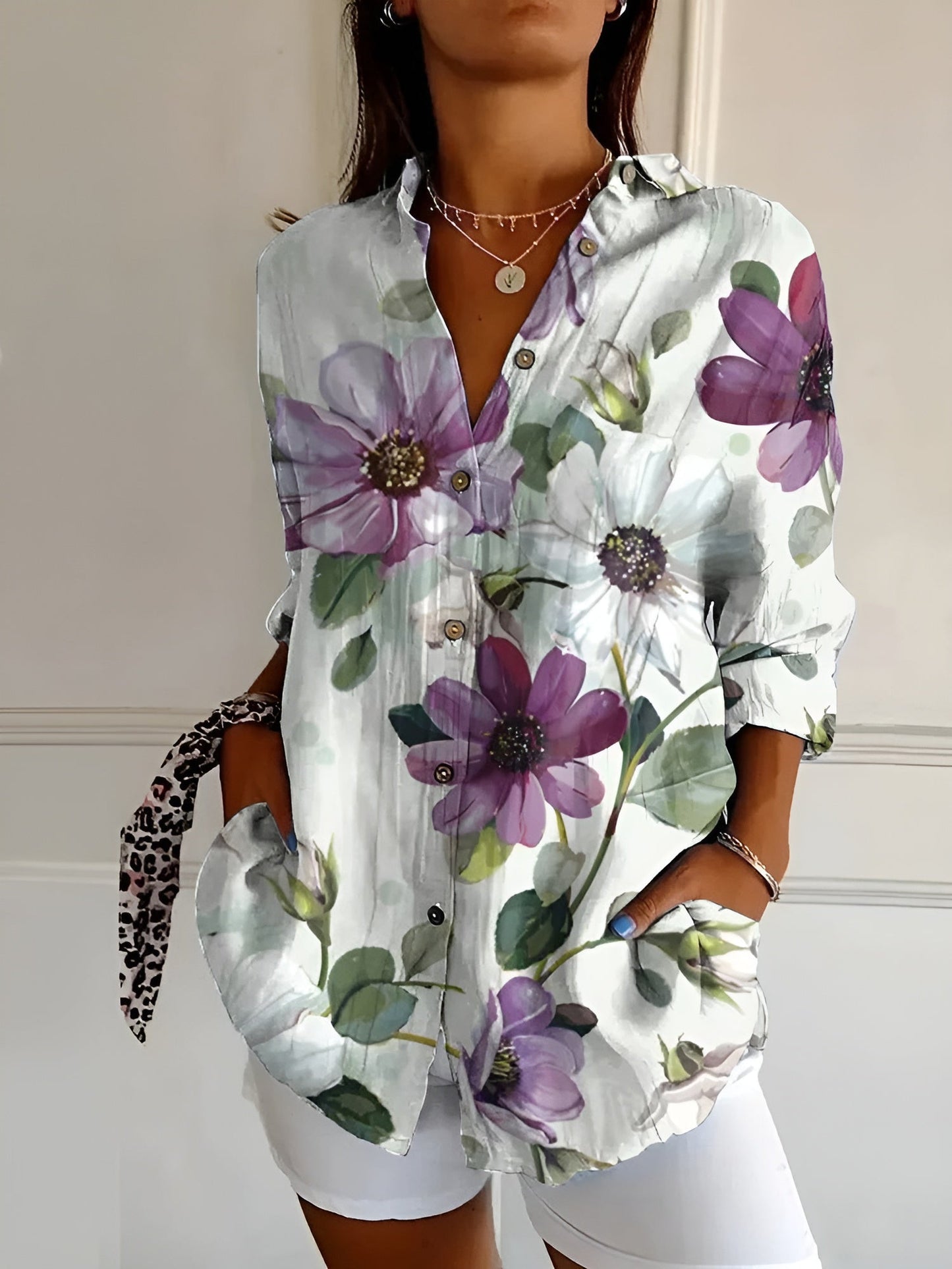 Roseanne Floral Breeze Button-Up Shirt