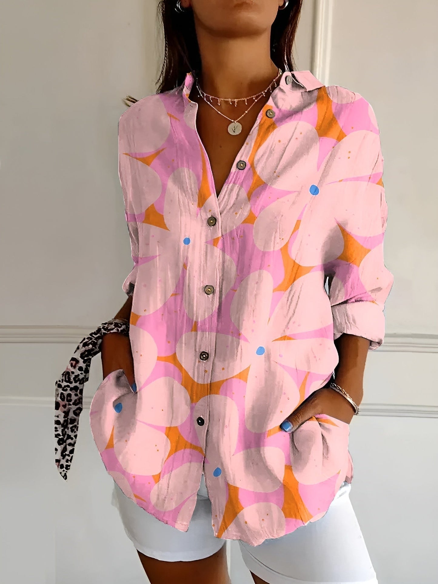 Roseanne Floral Breeze Button-Up Shirt
