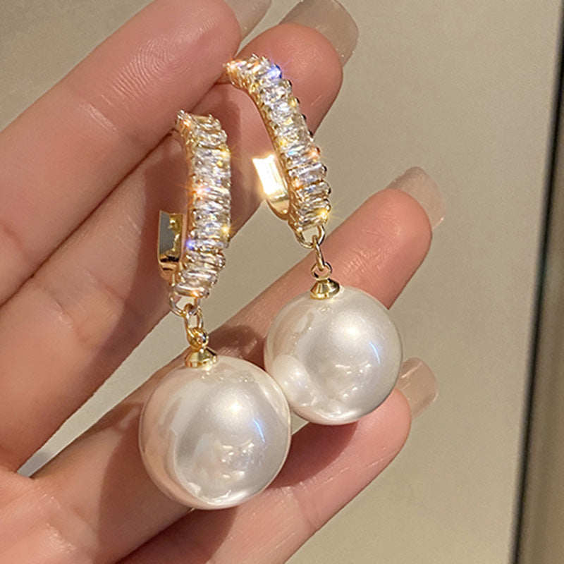 Tifany Gold Plated Handmade Natural Pearl Dangle Earrings