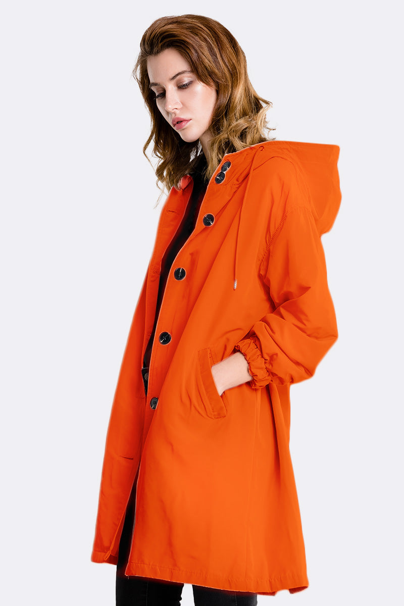 Rachel Water-Resistant Oversized Hooded Windbreaker