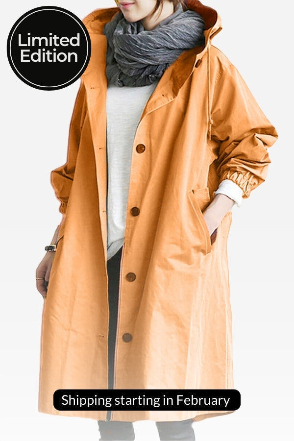 Rachel Water-Resistant Oversized Hooded Windbreaker