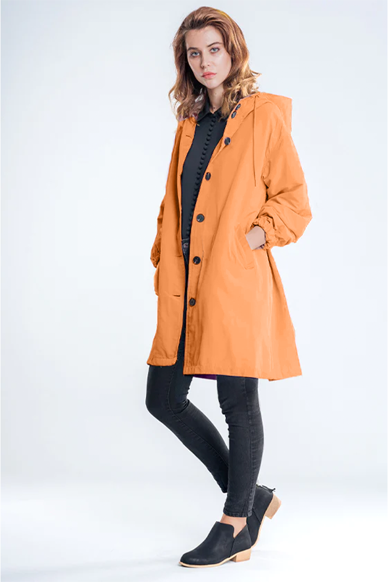 Rachel Water-Resistant Oversized Hooded Windbreaker