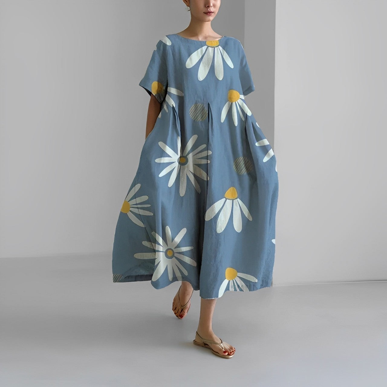 Selina Boho Floral Loose Dress — view 10